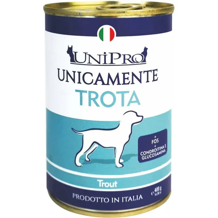 Unipro Unicamente Trota 400g - Cibo Umido per Cani Unipro Unicamente Trota 400g - Cibo Umido per Cani